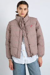 pre-order jennifer check puffer - chocolate gingham