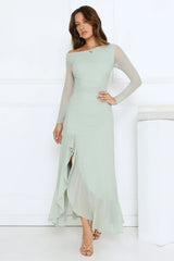 Darling At Dusk Long Sleeve Maxi Dress Sage