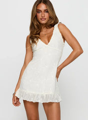 Feeling Alive Tie Back Mini Dress White