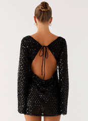 Edessa Sequin Mini Dress - Black