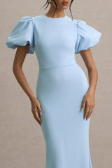 Love Letters | Powder Blue Puff-Sleeve Maxi Dress