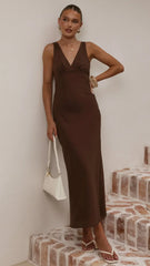 Sammie Linen Maxi Dress - Chocolate