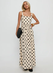 Cartmel Maxi Dress Cream / Polka Dot