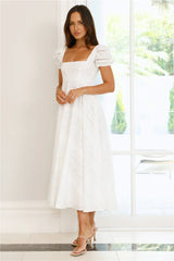 Honeysuckle Haven Maxi Dress White