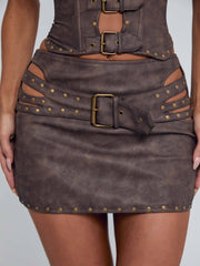 RODEO MINI SKIRT CHOCOLATE