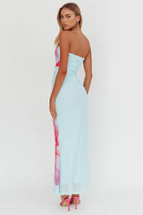 Truth Be Told Strapless Maxi Dress Blue