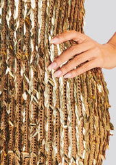 Saros Feather Sequin Crochet Dress
