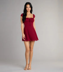 Sweet Yet Sultry Chiffon Mini Dress