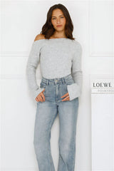 Winter Date Knitted Top Grey