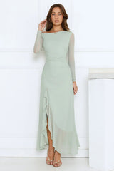 Darling At Dusk Long Sleeve Maxi Dress Sage