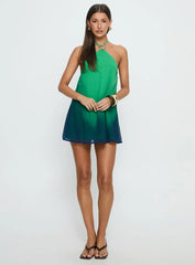 Nichole Halter Mini Dress Green