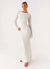 Ethereal Long Sleeve Maxi Dress - Ivory