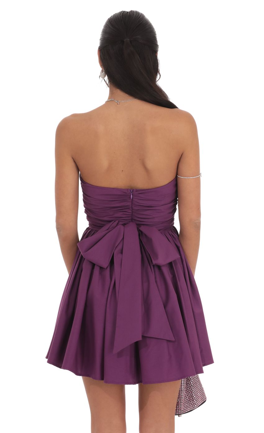 Strapless A-line Dress in Purple