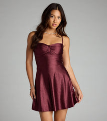 Twinkle Season Glitter Satin Skater Dress