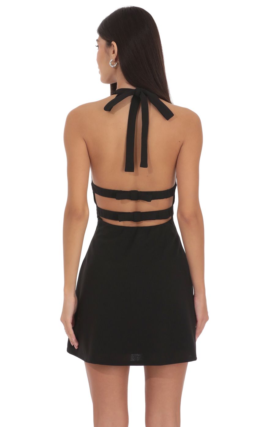 Strappy Halter Dress in Black