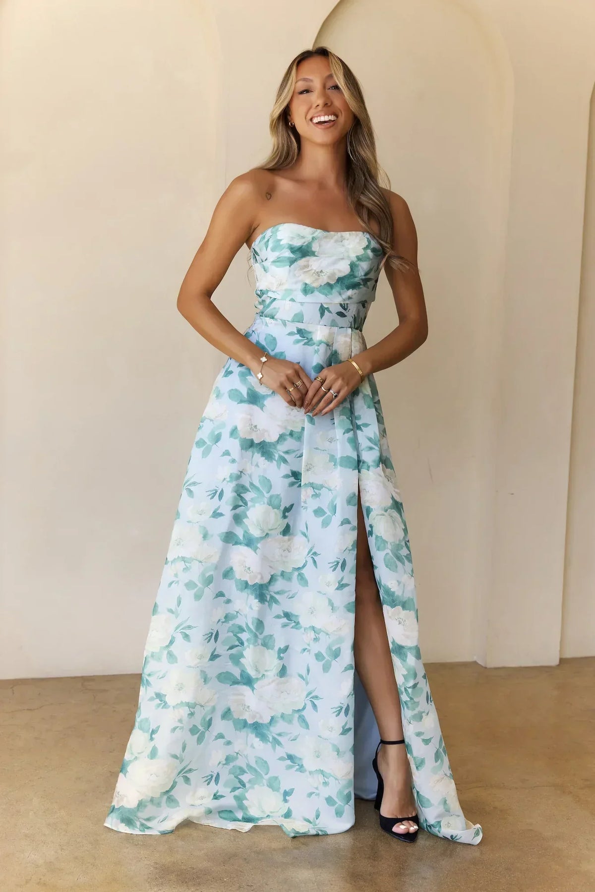 Elegant Essence Strapless Maxi Dress