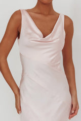 Good Intentions Cowl Neck Open Back Maxi Dress Pink
