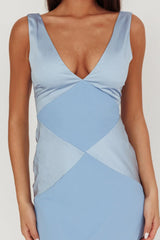 Soul Fire V-Neck Maxi Dress Blue